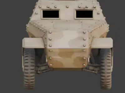 WWII Armored Recon Car  Model Low-poly 3D model