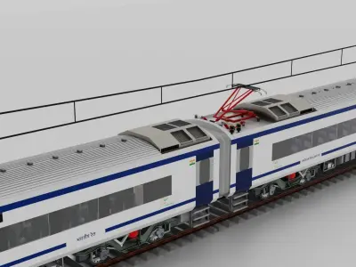 Train 18 Vande Bharat Express in Blue and White Livery 3D model