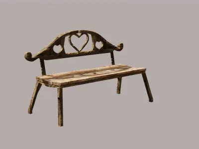 Game-Ready Low Poly Bench 3D Model for Parks and Urban Scenes Low-poly 3D model