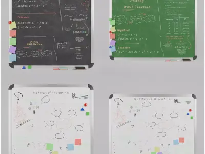 Metal-Framed Essentials - Customizable Writing Board Set 3D Model Pack