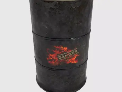 Fuel Barrel PBR Model Low-poly 3D model