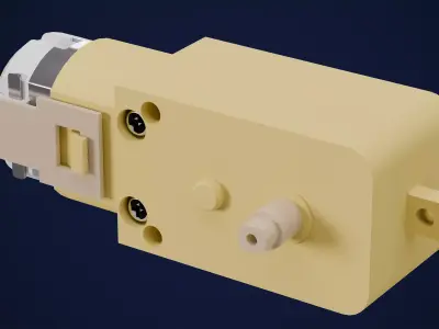 DC Geared Motor Low-poly 3D model