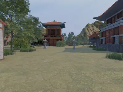 Mountain Village Landscape 3D model buy