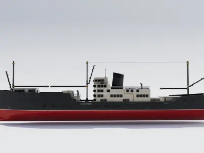 Exploration Ship 4K Textures Low-poly 3D model