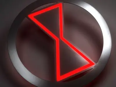 black widow logo Low-poly 3D model