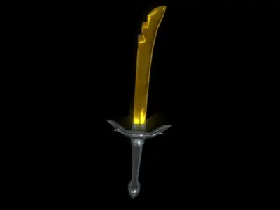 Saw Gold Sword Low-poly 3D model