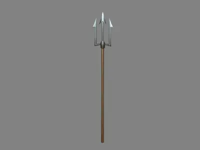 Cartoon sharp harpoon - fish spear  Low-poly 3D model
