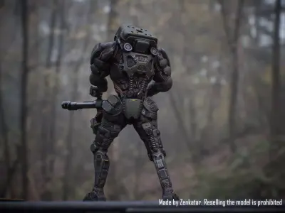 Realistic Heavy Armored Military Robot Unreal Engine Unity Low-poly 3D model