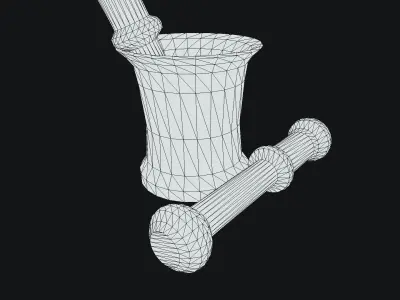 Copper Mortar Low-poly 3D model
