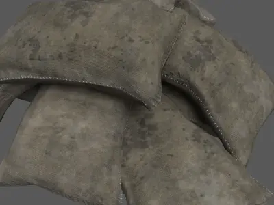 Military Sandbags Low-poly 3D model