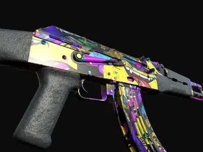 aka-47  four-types Low-poly 3D model