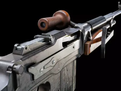 FN Model-D world war ii rifle Low-poly 3D model