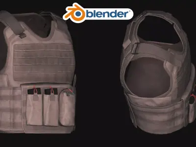Bulletproof Military Vest Low-poly 3D model purchase