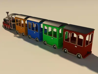 Miniature Train Low-poly 3D model