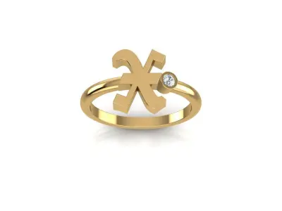 - Old English font ring X 3D print model