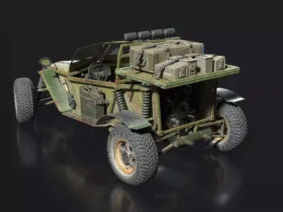 Military Buggy Low-poly 3D model