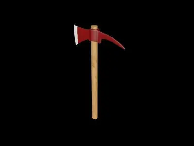 High poly fire axe 3D model
