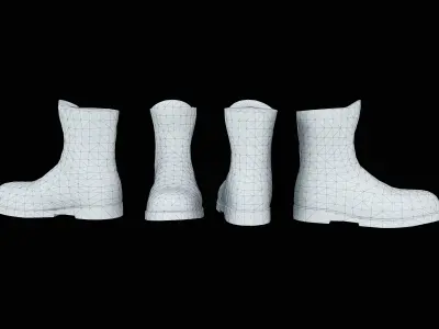 M-1966 US Military Jungle Boots Low-poly 3D model