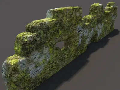 English Castle Ruin 6 Low-poly 3D model