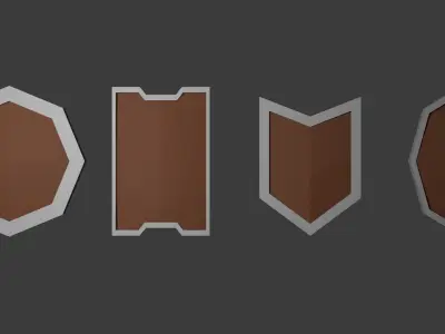 Low poly shields pack 3D model Free low-poly 3D model