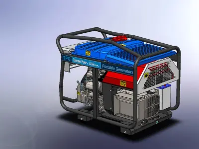 Portable gasoline generator TPG4-12000E 3D model