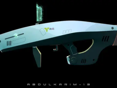scifi gun 3D model purchase