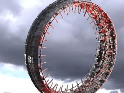 Sci Fi Dark Gravity Ring 3D model