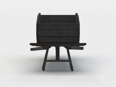 Barrow wooden chair Low-poly 3D model