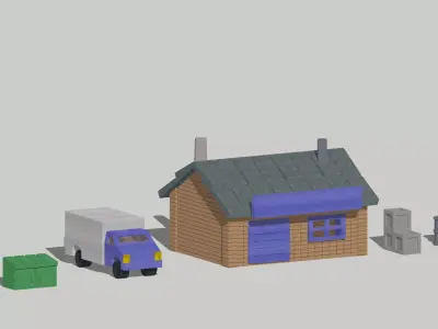 Railroad Hardware Workshop Parts Store by Outland Models Low-poly 3D model