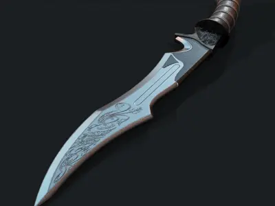 Hunting Knife HQ v2 Low-poly 3D model