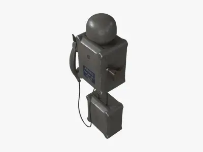 German Wall Telephone WWII Low-poly 3D model