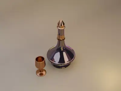 Alchemist Elixir Decanter Set Medieval Potion  Free 3D print model