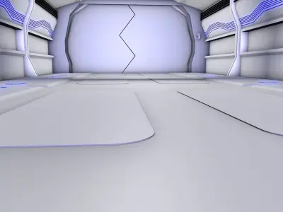 sci-fi game corridor  Low-poly 3D model
