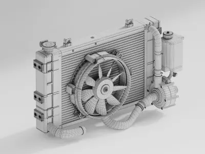 Automotive Cooling Radiator System Model 3D model