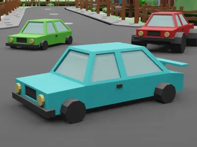 Low Poly Car Pack Free low-poly 3D model purchase