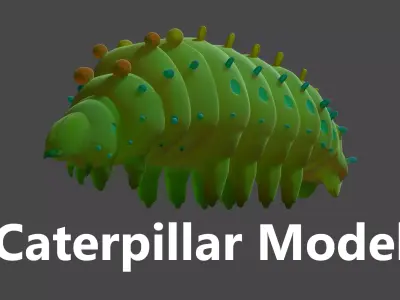 Caterpillar model for Blender 3 Free low-poly 3D model