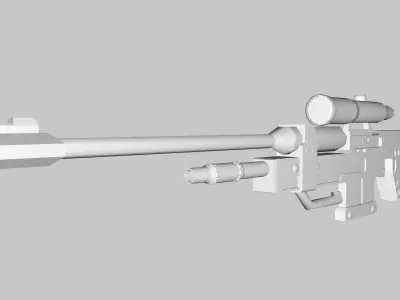 Snipper gun with scope Low-poly 3D model
