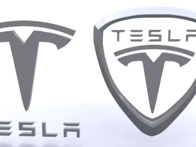 tesla logo set 3D model
