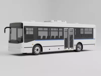 Modern Airport Shuttle Bus Transport Vehicle 3D Model 3D model