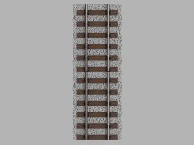 Railway Wooden Sleeper Low-poly 3D model