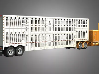 Marmon Truck Custom with Silverstar Truck Tarailer 3D Model Pack