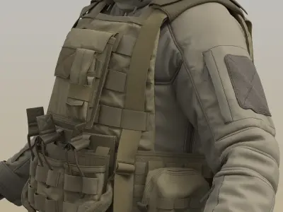 Military vest 3D model