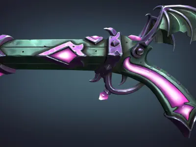 Vampire pistol Low-poly 3D model