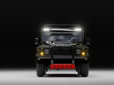 Custom Off-Road 4x4 SUV - Rigged Game Ready Vehicle Low-poly 3D model