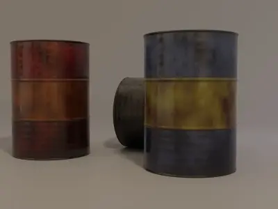 Barrel oil cans 3D model