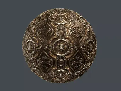 Steampunk Seamless PBR Texture 12 Texture