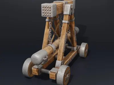 Medieval Baterry Ram Free low-poly 3D model
