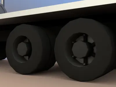  Low Poly Flatbed Truck  Low-poly 3D model