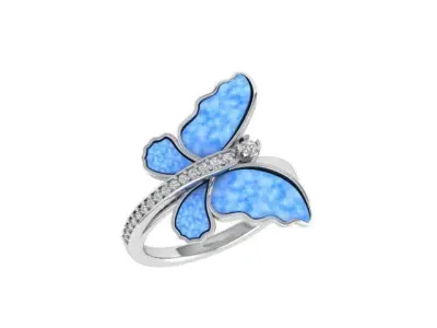 Butterfly Ring 3D print model 4