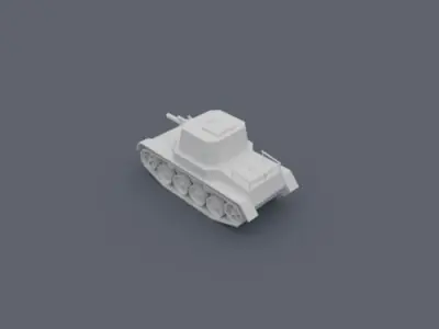 Cartoony Panzer Tank Destroyer Low-poly 3D model
